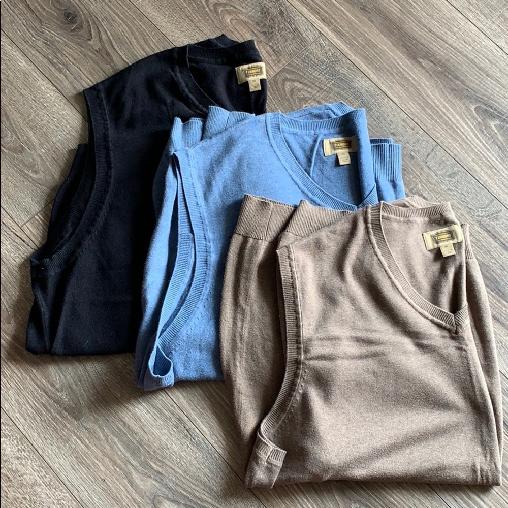 Foundry 3 Mens Sweater Vest 3XL blue tan black